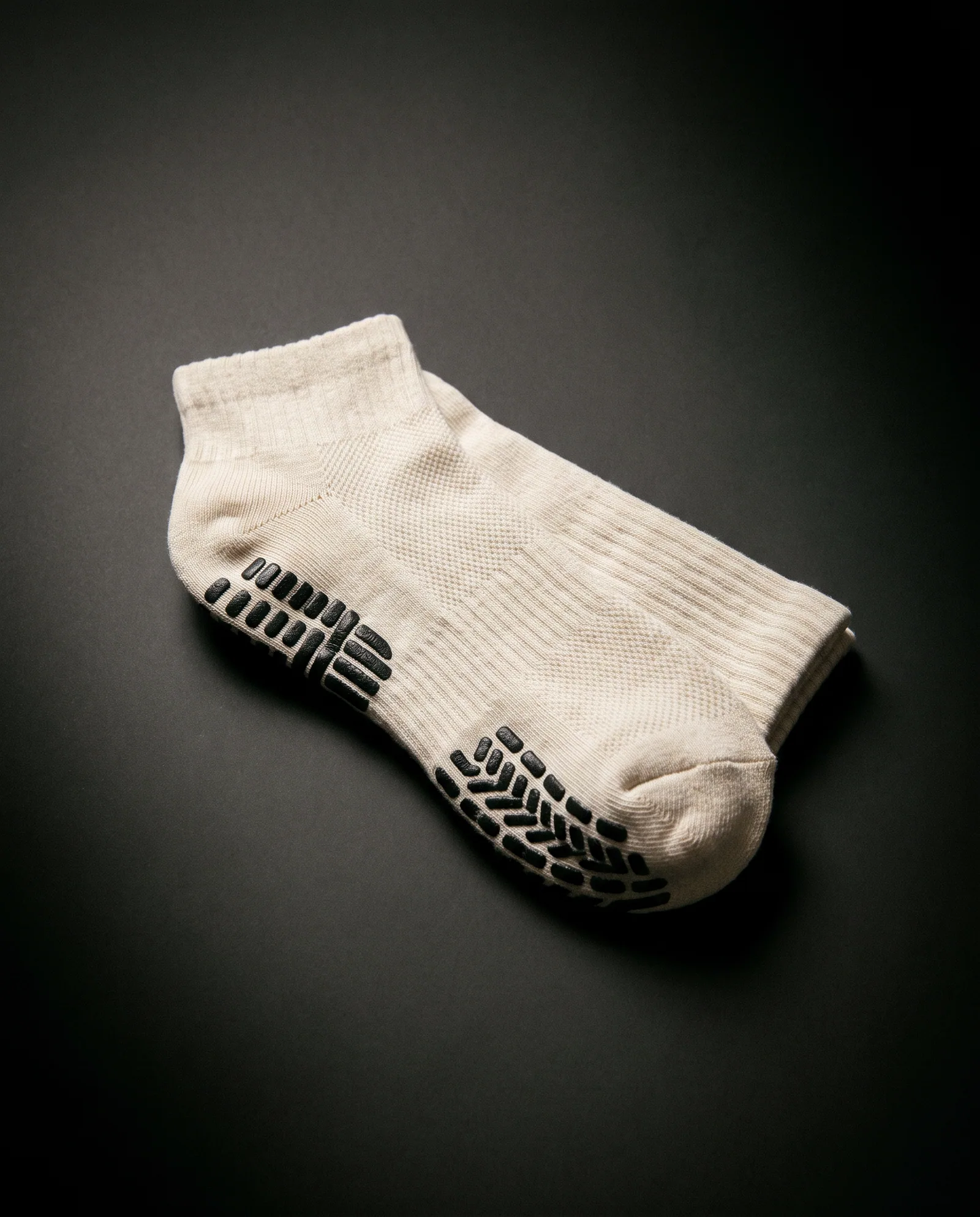 Grip Socks — Crew height, full-foot grip, no toe separators.